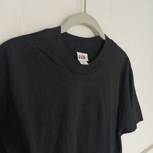 Vintage 90s Single Stitch Jams World T-Shirt Adult‎ Slim Cotton Black Blank
